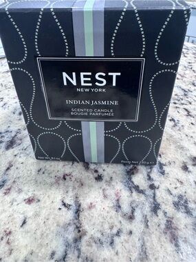 NEST Fragrances Indian Jasmine Scented Candle - Black with Green Stripe